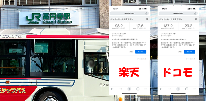 高円寺北口駅前広場　楽天モバイル